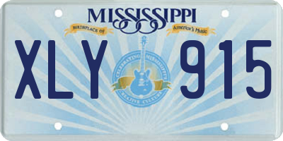 MS license plate XLY915