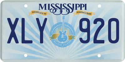 MS license plate XLY920