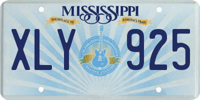 MS license plate XLY925
