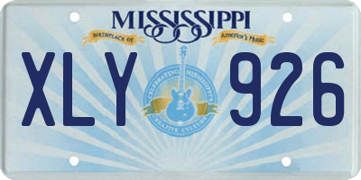 MS license plate XLY926