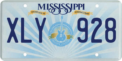MS license plate XLY928