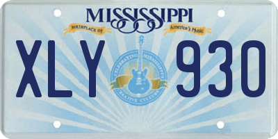 MS license plate XLY930