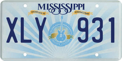 MS license plate XLY931
