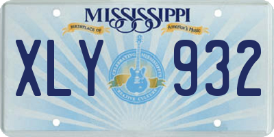 MS license plate XLY932