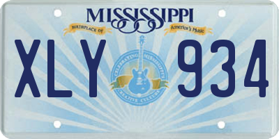 MS license plate XLY934