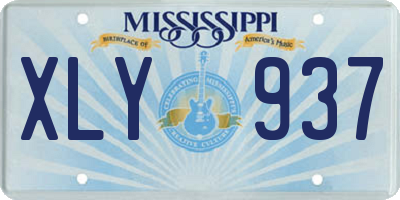 MS license plate XLY937