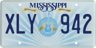 MS license plate XLY942