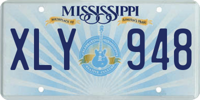MS license plate XLY948