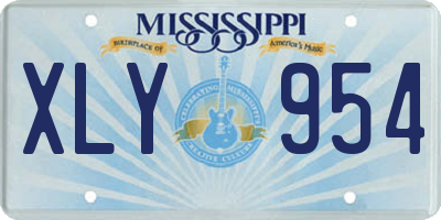 MS license plate XLY954