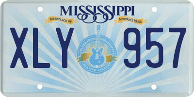 MS license plate XLY957