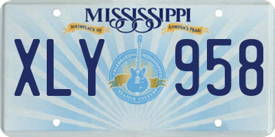 MS license plate XLY958