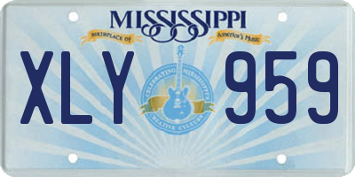 MS license plate XLY959