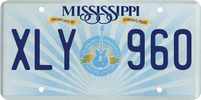 MS license plate XLY960