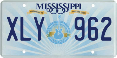 MS license plate XLY962