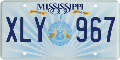 MS license plate XLY967