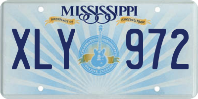MS license plate XLY972