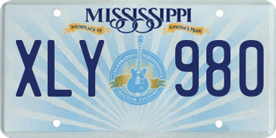 MS license plate XLY980