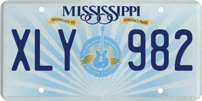MS license plate XLY982