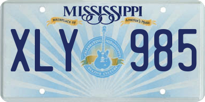 MS license plate XLY985