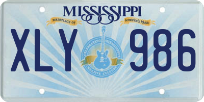 MS license plate XLY986