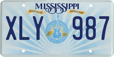 MS license plate XLY987