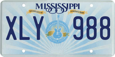 MS license plate XLY988