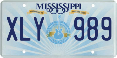 MS license plate XLY989