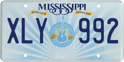 MS license plate XLY992