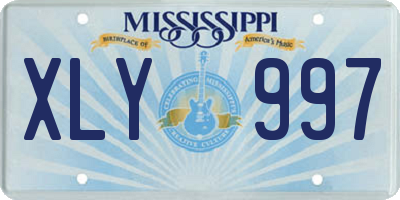 MS license plate XLY997