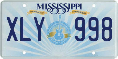MS license plate XLY998