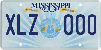 MS license plate XLZ000