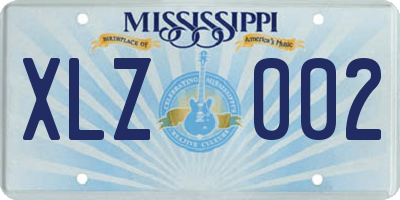 MS license plate XLZ002