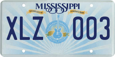 MS license plate XLZ003
