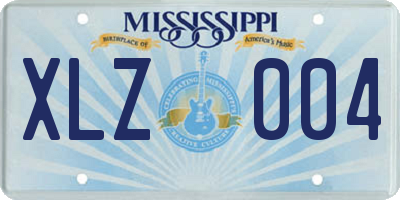 MS license plate XLZ004