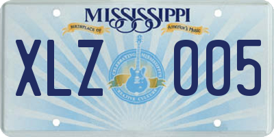 MS license plate XLZ005