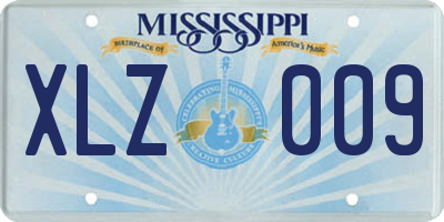 MS license plate XLZ009