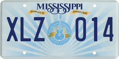 MS license plate XLZ014