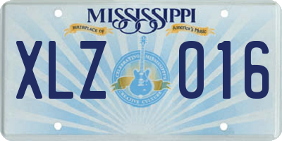 MS license plate XLZ016