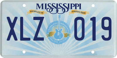 MS license plate XLZ019