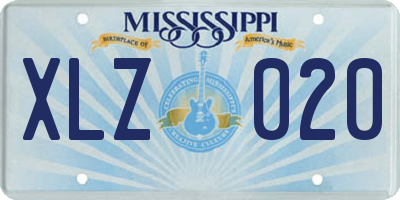 MS license plate XLZ020
