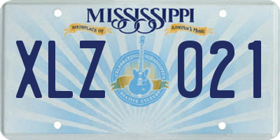 MS license plate XLZ021