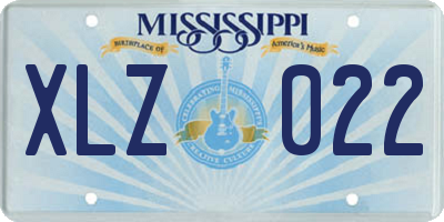 MS license plate XLZ022