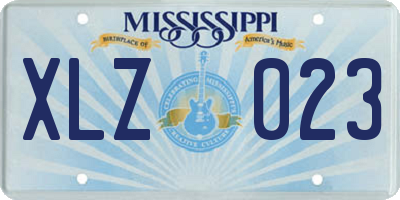 MS license plate XLZ023