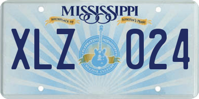 MS license plate XLZ024