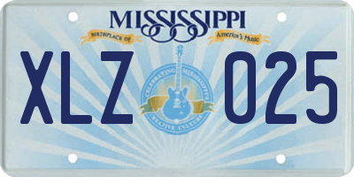 MS license plate XLZ025