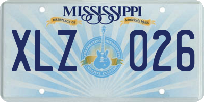 MS license plate XLZ026