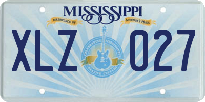 MS license plate XLZ027