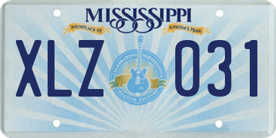 MS license plate XLZ031