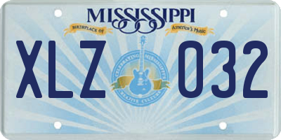 MS license plate XLZ032