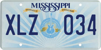 MS license plate XLZ034